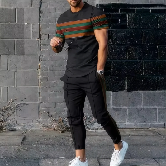 New men's jogging set 3D printed Qeen summer hot selling retro casual short sleeved T-shirt+pants 2-piece