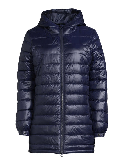 Women'S Hooded Mid Length Puffer Jacket, Sizes XS-3X