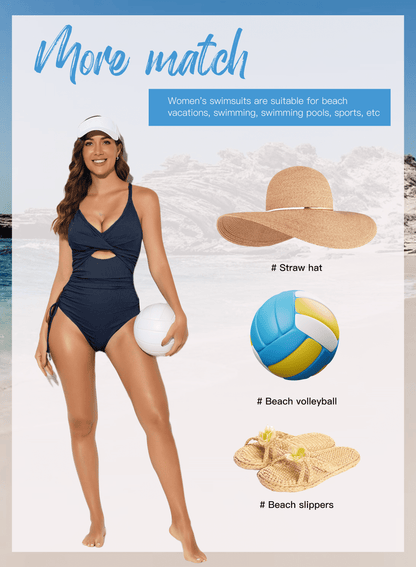 Women Ribbed Tummy Control High Cut One Piece Bathing Suit, Pink