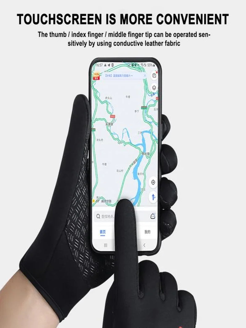 Winter Gloves, Waterproof Warm Gloves, Winter Ski Gloves for Men Women, Touchscreen Cold Weather Driving Gloves, Windproof Anti-Slip Sports Gloves, Thermal Gloves for Running Driving Cycling