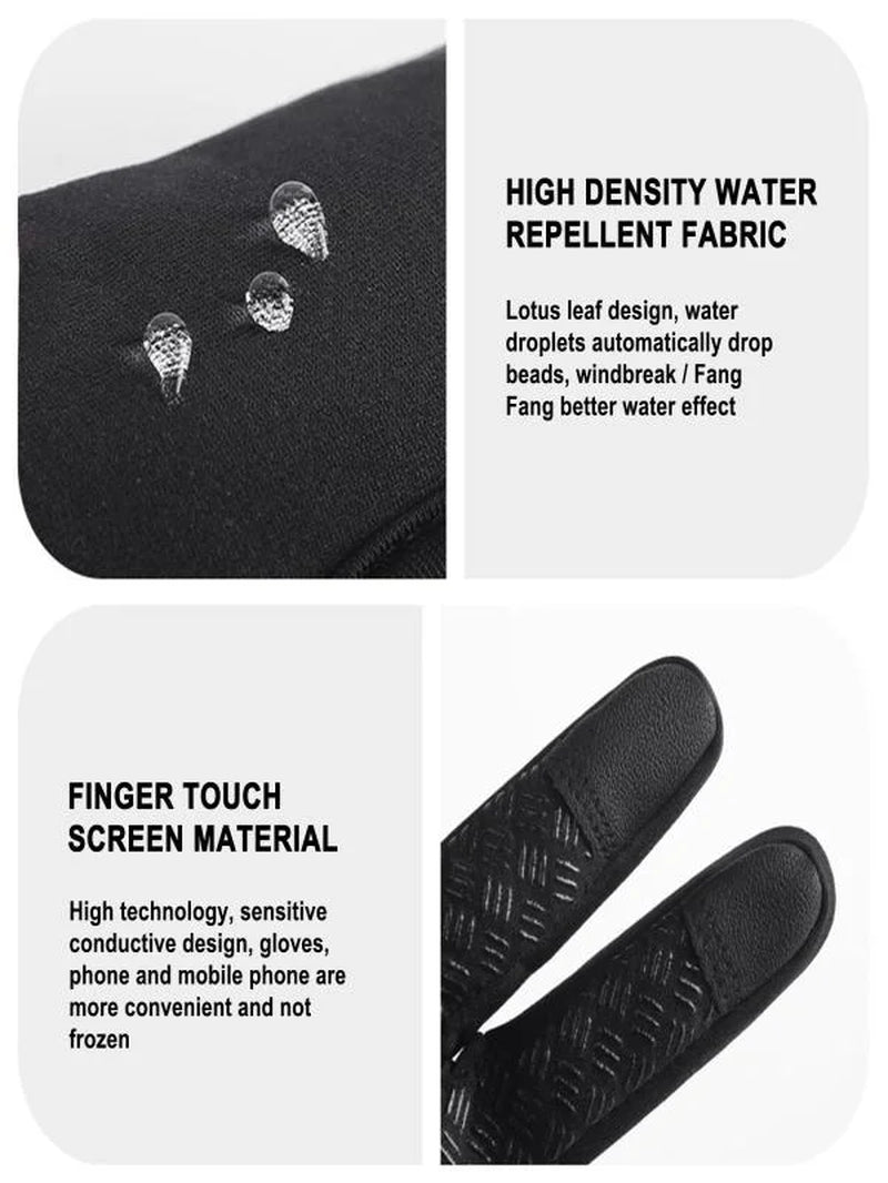 Winter Gloves, Waterproof Warm Gloves, Winter Ski Gloves for Men Women, Touchscreen Cold Weather Driving Gloves, Windproof Anti-Slip Sports Gloves, Thermal Gloves for Running Driving Cycling