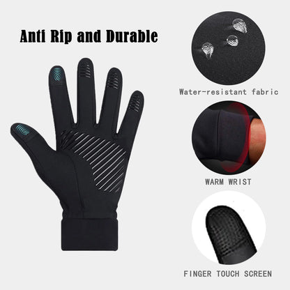 Mens Womens Winter Gloves with Touchscreen,Black Gloves for Sports Running Skiing Driving Cycling
