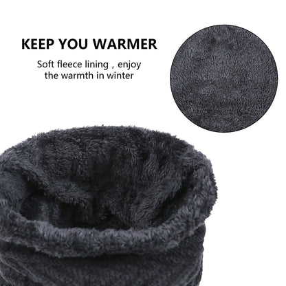 5 Pcs Winter Beanie Hat Scarf Touchscreen Gloves Set with Wool Socks for Men Women Black