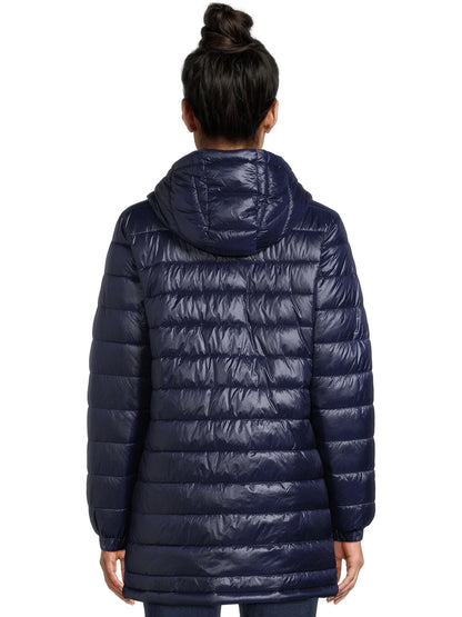 Women'S Hooded Mid Length Puffer Jacket, Sizes XS-3X