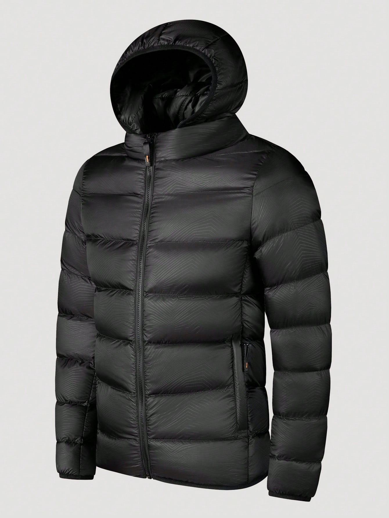 Manfinity Homme Loose Fit Men'S Hooded Zipper Padded Coat