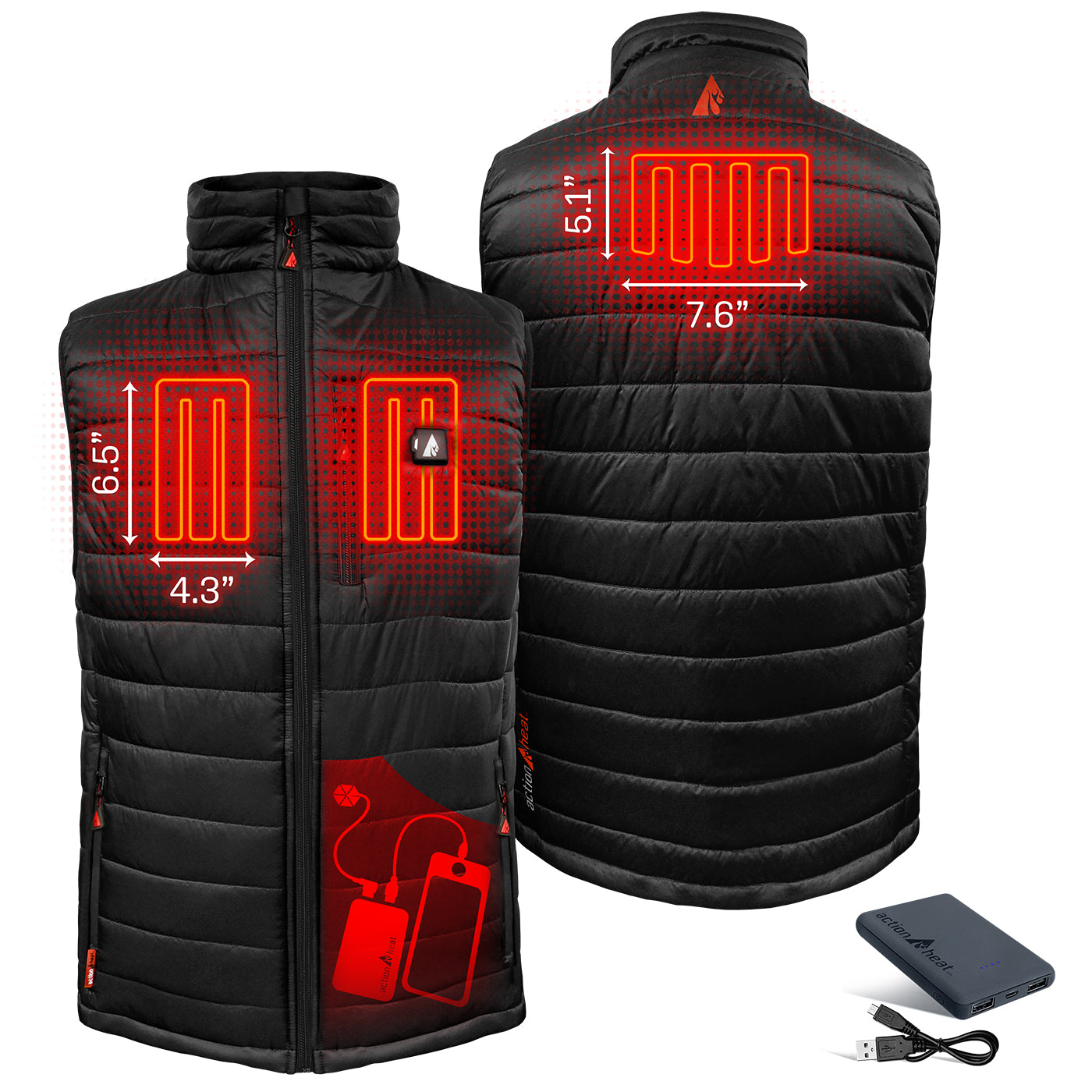 Men'S 5V Battery Heated Puffer Vest