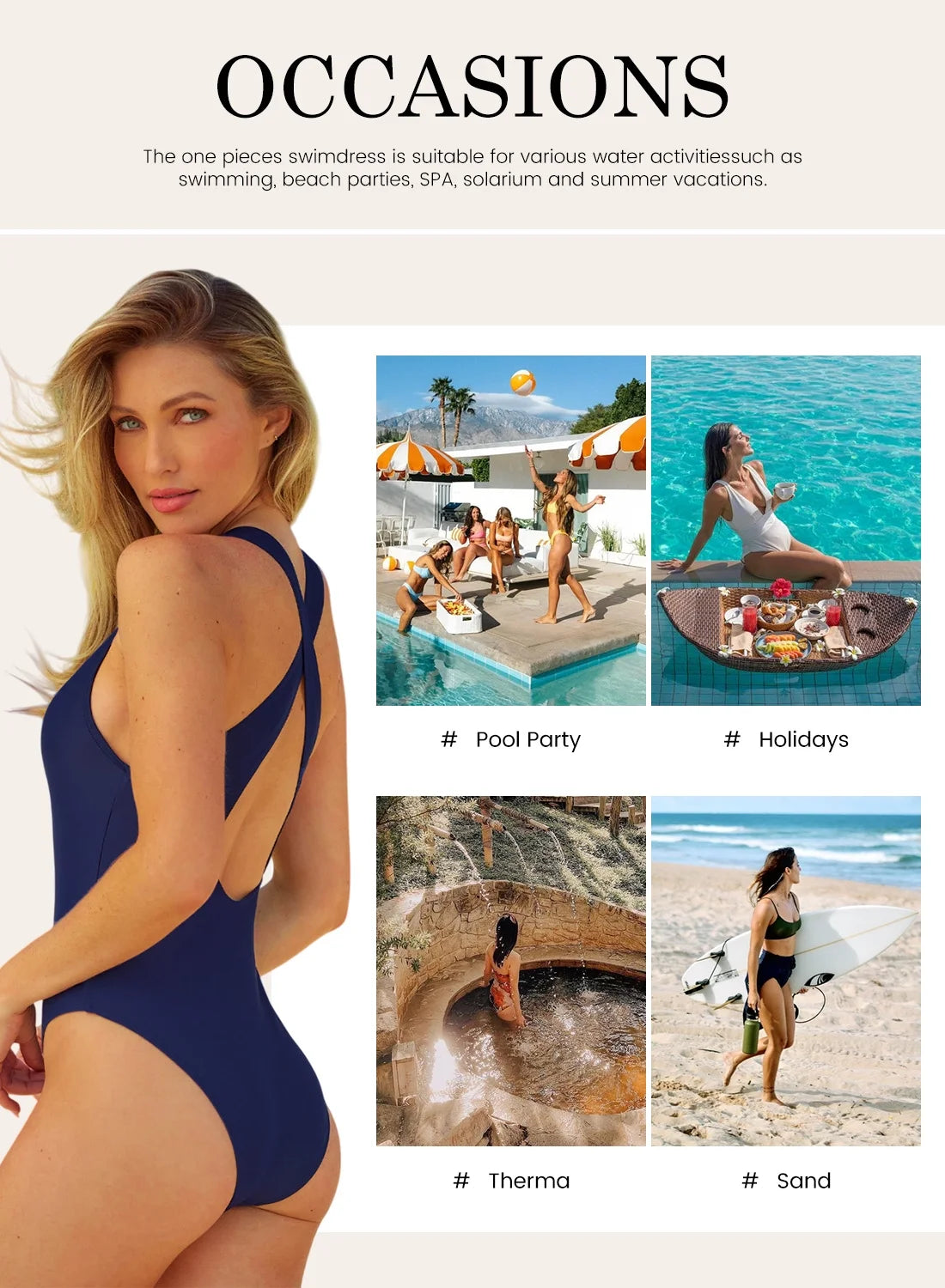 Women'S Removable Padded One Piece Swimwear Vacation Swimsuit Vintage Swim Suits Athletic Bathing Suit for Women