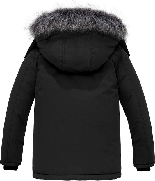 Boys' Warm Winter Coat Waterproof Parka Hooded Puffer Jacket