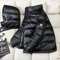 Men's Warm Puffer Jacket Shiny Down Brand Detachable