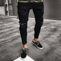 Men's Designer Black Ripped Skinny