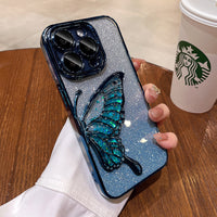 Transparent Shatter-proof Quicksand Butterfly X Phone Case