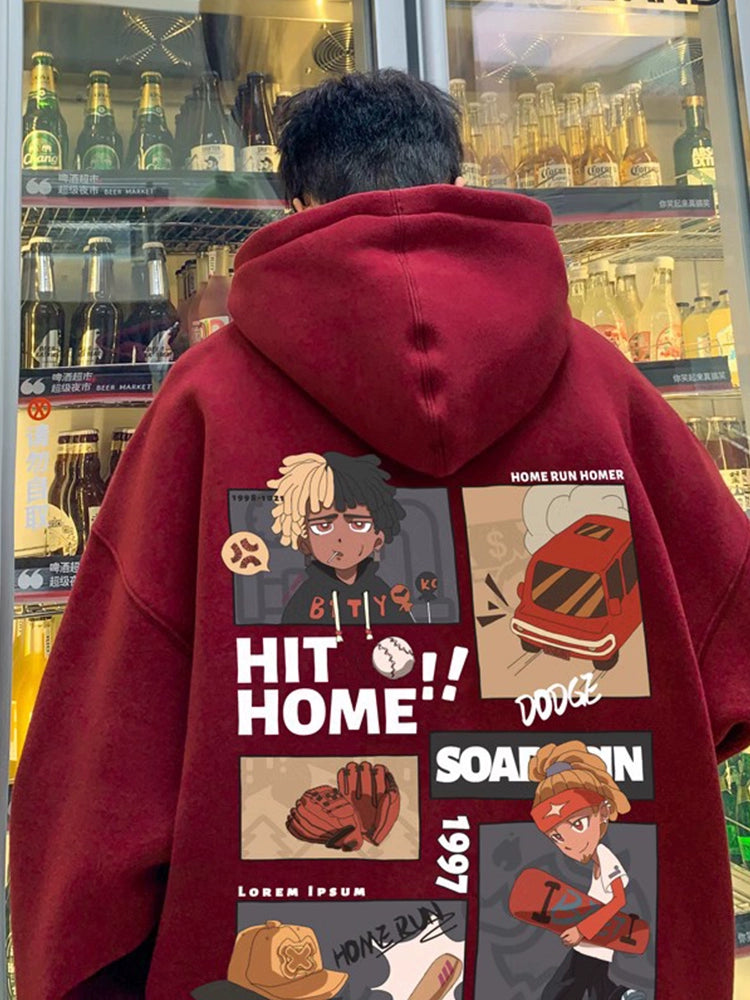 Hooded Wine Red Sweater