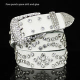 White Rhinestone Fashion All-Match Belt