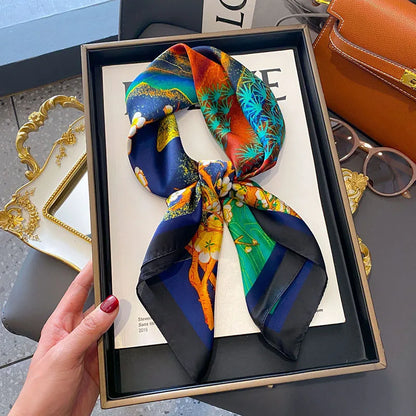 Scarf  Satin Bandana Print Scarves
