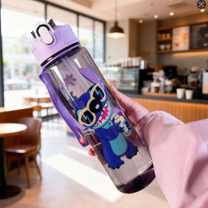 3D Printed Cartoon Pattern Water Bottle, Durable Reusable, Adorable & Fun, Lightweight Sturdy Plastic Cup