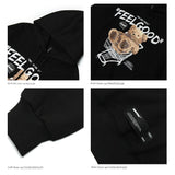 Wukong Goods Bear Graffiti Fleece-Lined Casual Sweater