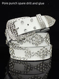 White Rhinestone Fashion All-Match Belt