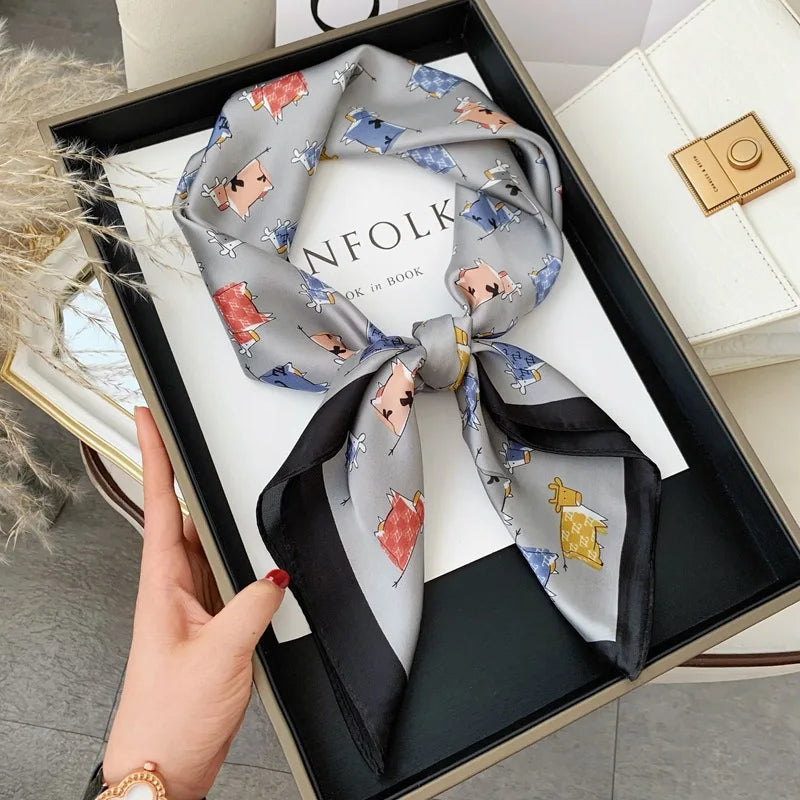 Scarf  Satin Bandana Print Scarves