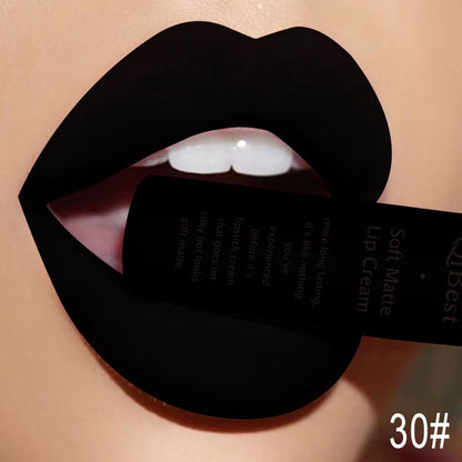 QIBEST Velvet Matte Nude Liquid Lipstick Makeup Sexy Red Lipgloss Waterproof