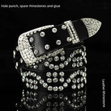 White Rhinestone Fashion All-Match Belt