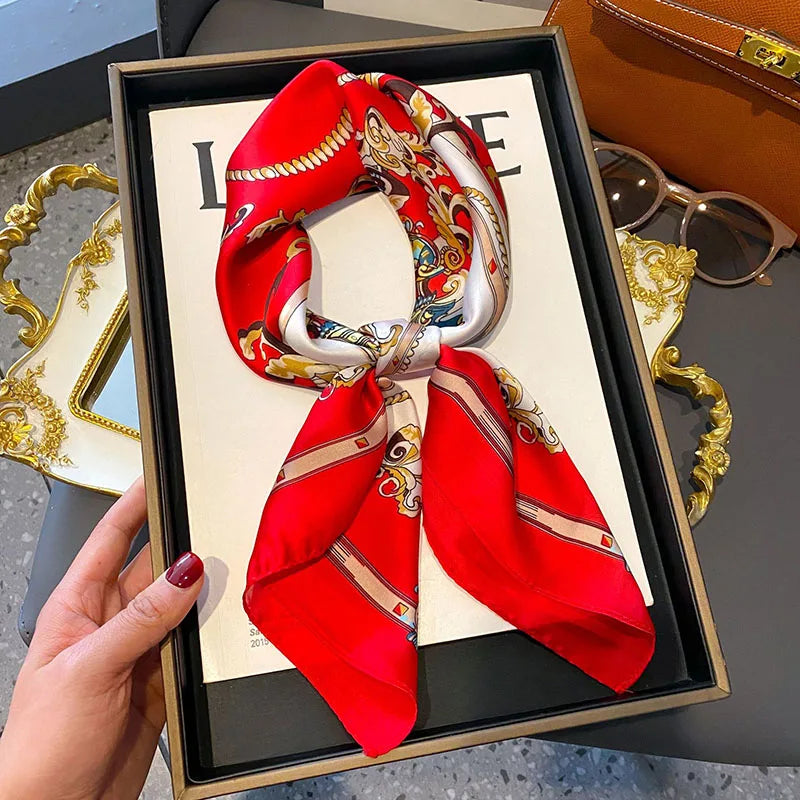 Scarf  Satin Bandana Print Scarves