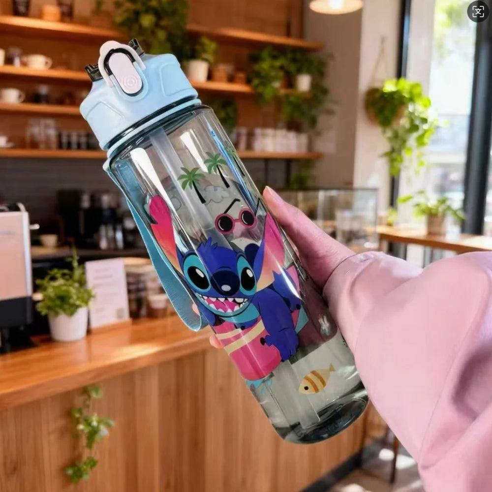 3D Printed Cartoon Pattern Water Bottle, Durable Reusable, Adorable & Fun, Lightweight Sturdy Plastic Cup
