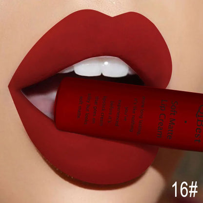 QIBEST Velvet Matte Nude Liquid Lipstick Makeup Sexy Red Lipgloss Waterproof