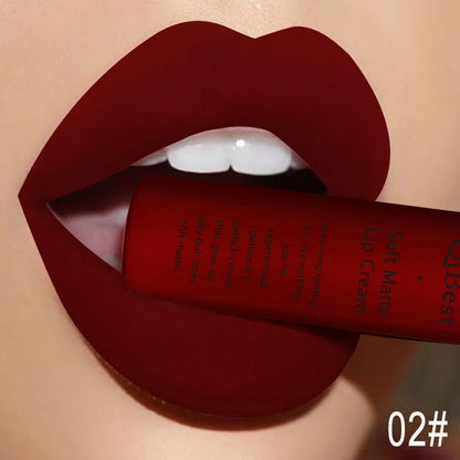 QIBEST Velvet Matte Nude Liquid Lipstick Makeup Sexy Red Lipgloss Waterproof