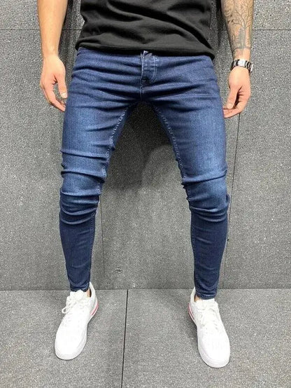 Fashion Street Style Ripped Skinny Jeans Men Vintage