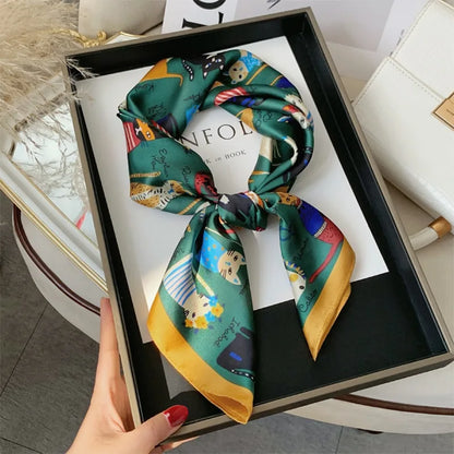 Scarf  Satin Bandana Print Scarves