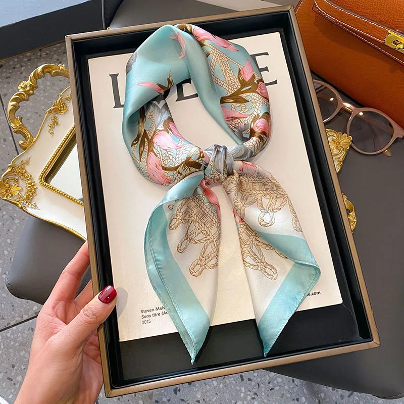 Scarf  Satin Bandana Print Scarves