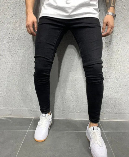 Fashion Street Style Ripped Skinny Jeans Men Vintage