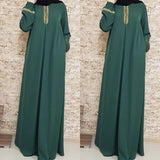 Abayas for Women Solid Color Loose Casual Robe