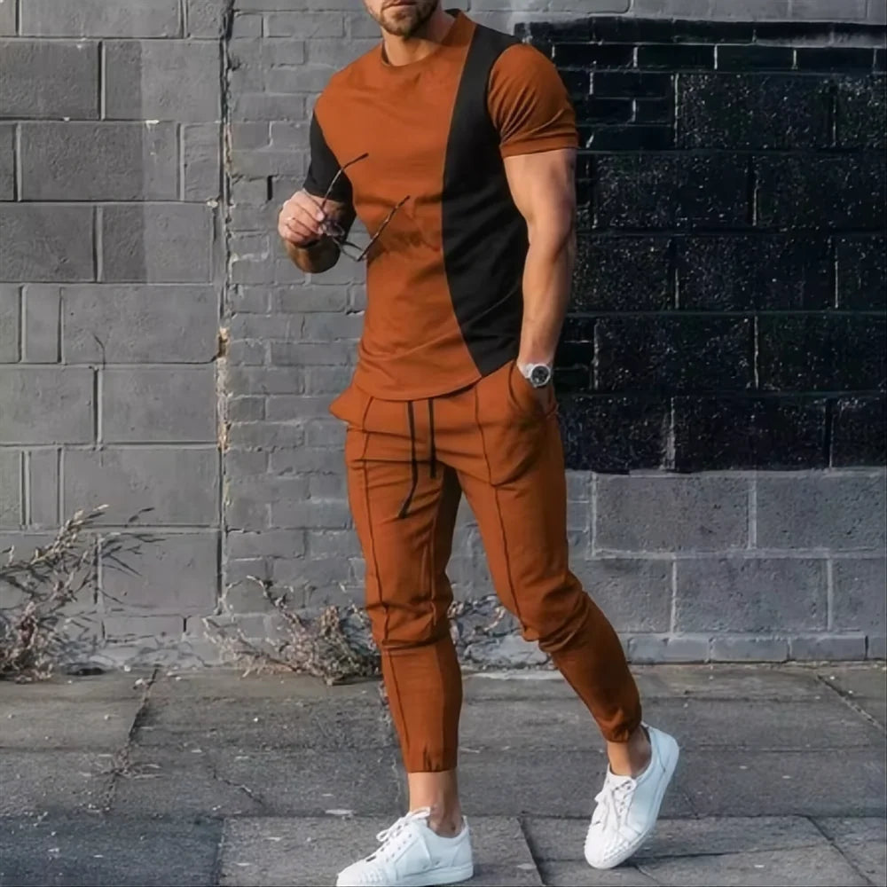 New men's  jogging set 3D printed Qeen summer hot selling retro casual short sleeved T-shirt+pants 2-piece