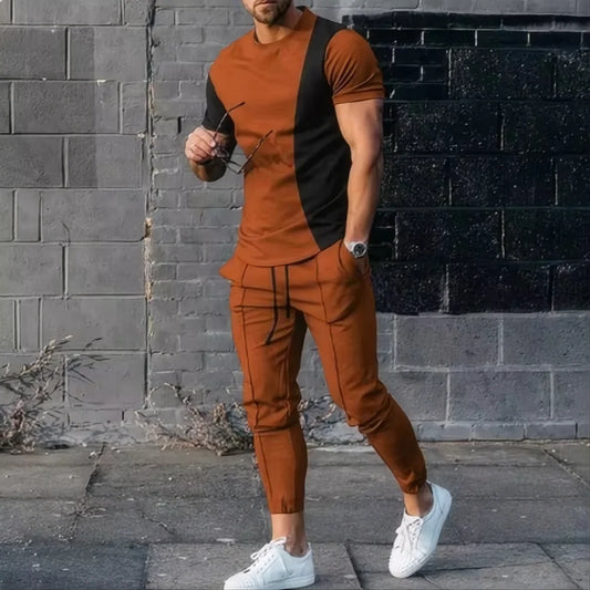 New men's  jogging set 3D printed Qeen summer hot selling retro casual short sleeved T-shirt+pants 2-piece