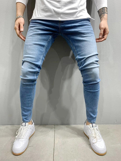 Fashion Street Style Ripped Skinny Jeans Men Vintage