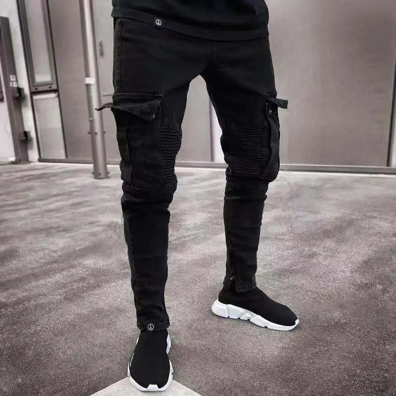 Fashion Street Style Ripped Skinny Jeans Men Vintage