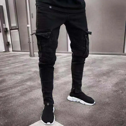 Fashion Street Style Ripped Skinny Jeans Men Vintage