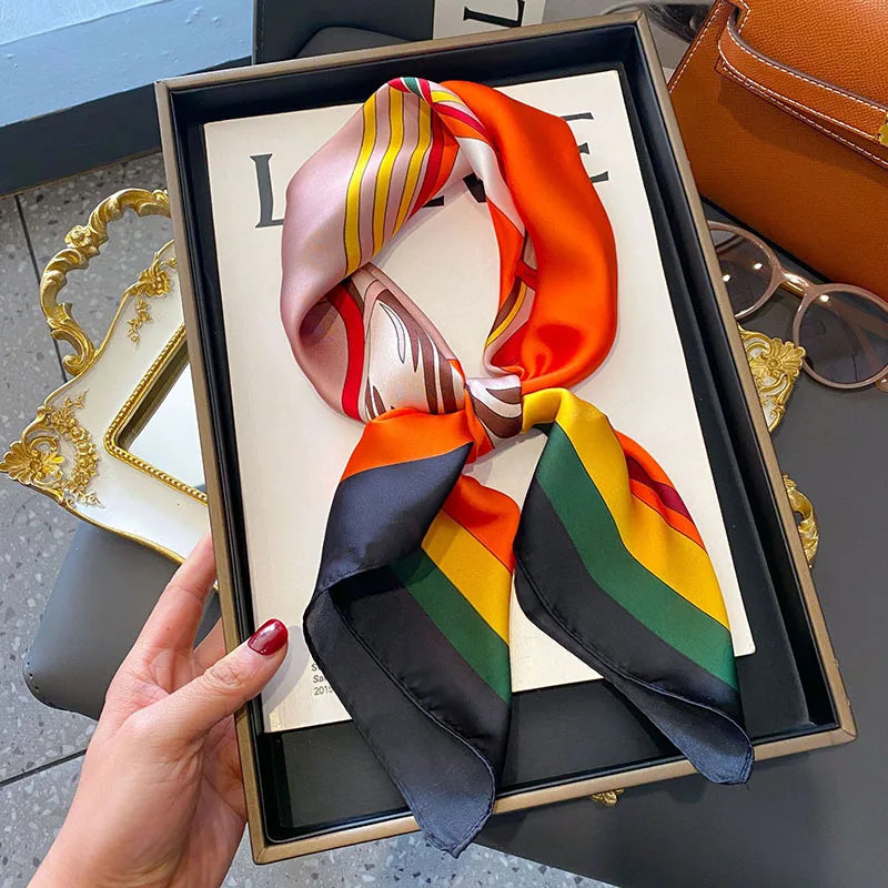 Scarf  Satin Bandana Print Scarves
