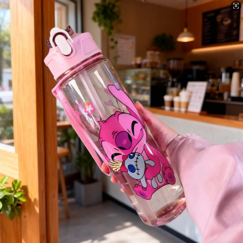 3D Printed Cartoon Pattern Water Bottle, Durable Reusable, Adorable & Fun, Lightweight Sturdy Plastic Cup