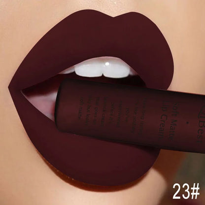 QIBEST Velvet Matte Nude Liquid Lipstick Makeup Sexy Red Lipgloss Waterproof