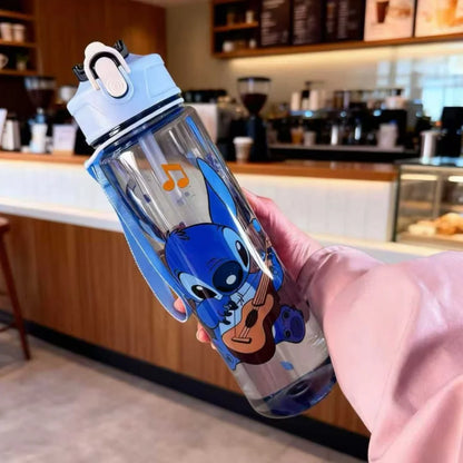 3D Printed Cartoon Pattern Water Bottle, Durable Reusable, Adorable & Fun, Lightweight Sturdy Plastic Cup