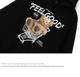 Wukong Goods Bear Graffiti Fleece-Lined Casual Sweater