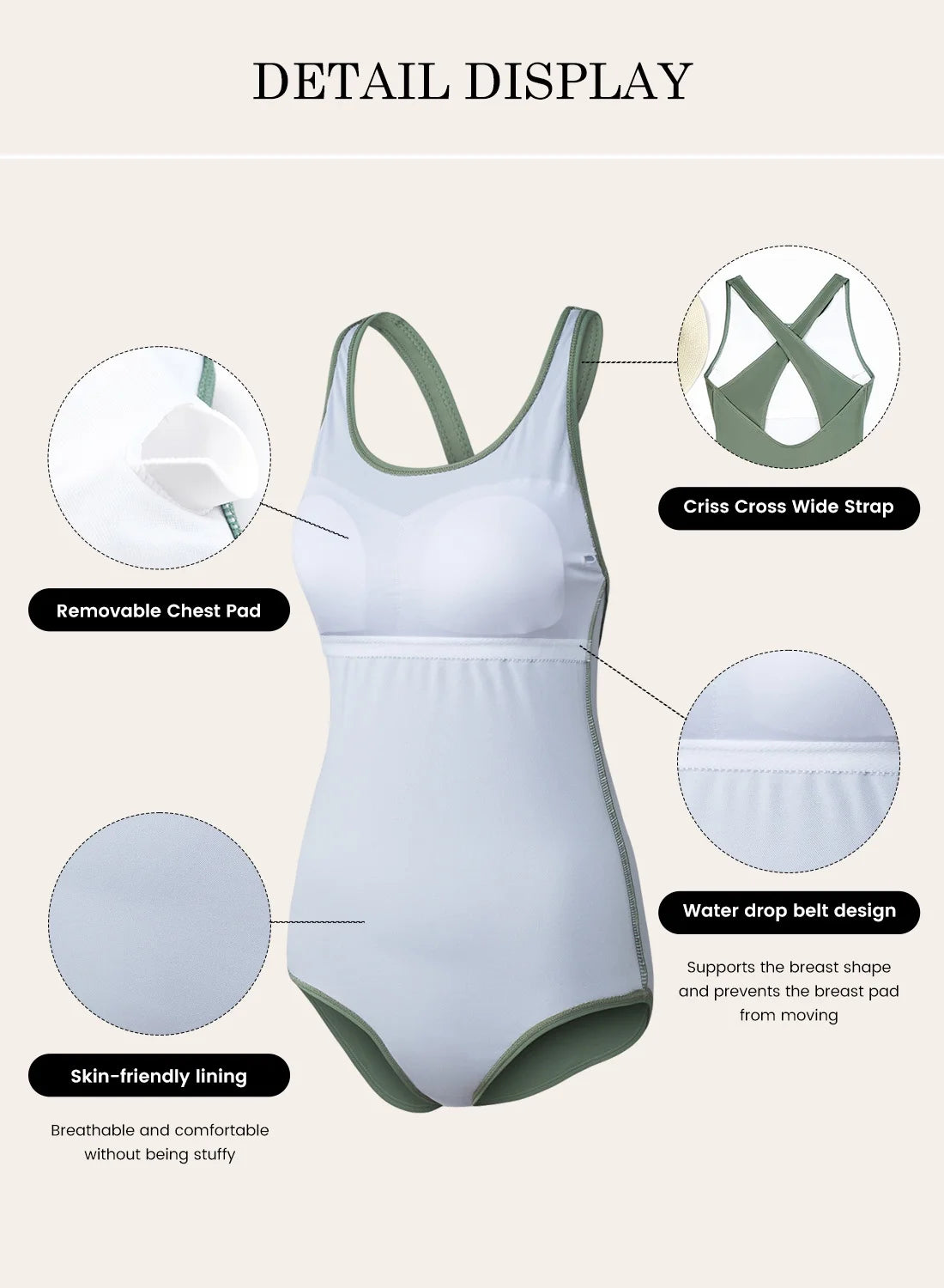 Women'S Removable Padded One Piece Swimwear Vacation Swimsuit Vintage Swim Suits Athletic Bathing Suit for Women