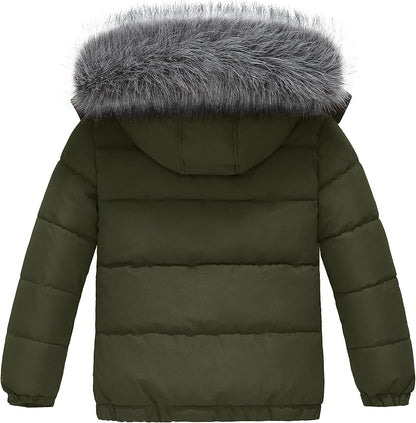 Boys' Winter Coat Waterproof Puffer Coat Warm Fleece Jacket