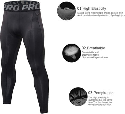 Elevate Your Workout with the Mens Winter Thermal Compression Set - Long Sleeve Top & Pants for Ultimate Comfort and Performance