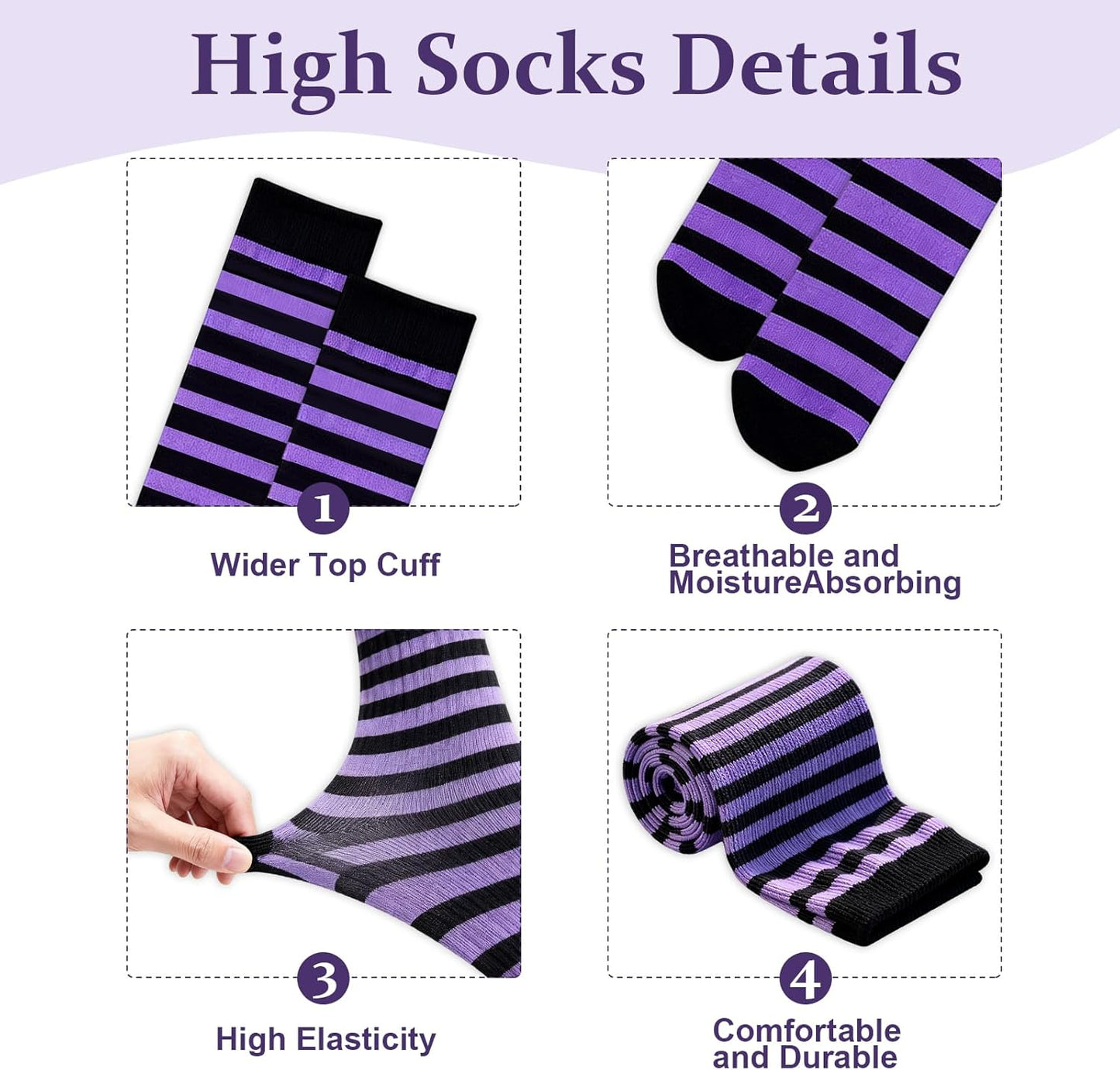 Vibrant Over Knee Rainbow Thigh High Socks and Arm Warmers Set – Perfect Cosplay Accessories for Girls