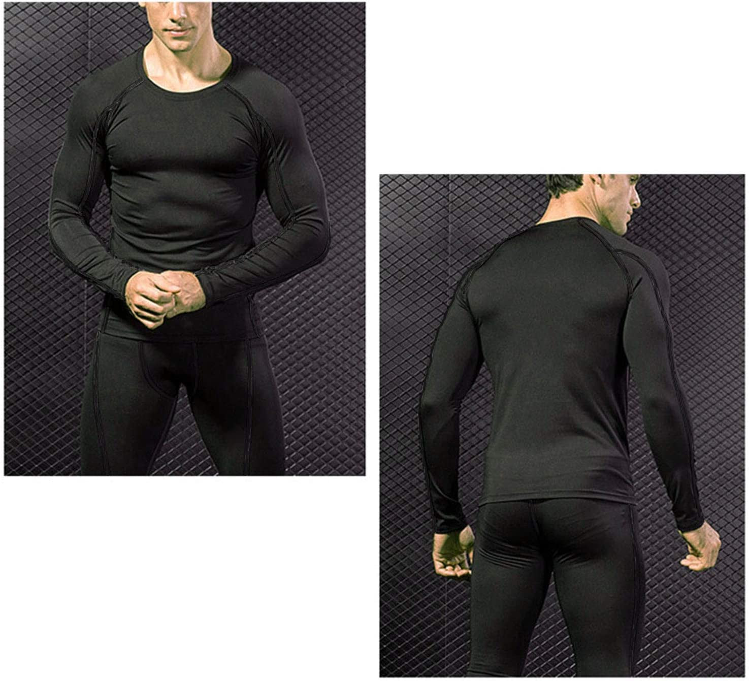 Elevate Your Workout with the Mens Winter Thermal Compression Set - Long Sleeve Top & Pants for Ultimate Comfort and Performance