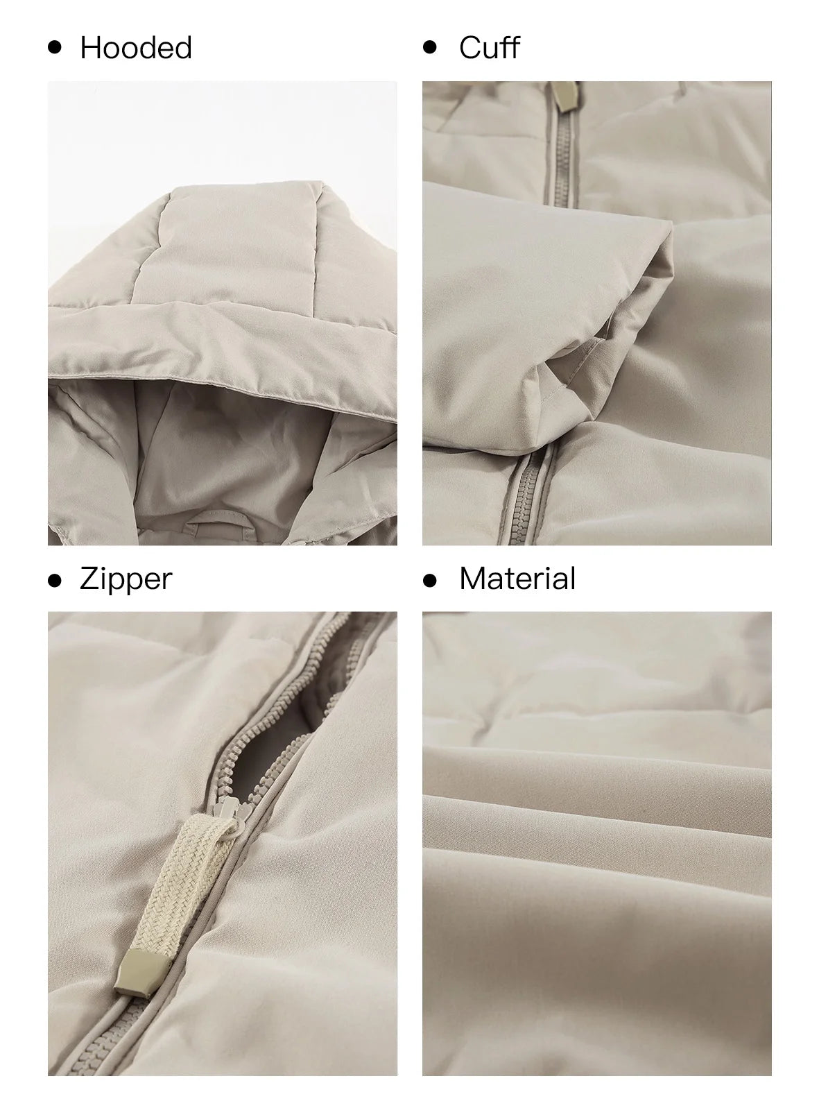 Puffer Jacket for Women Winter Warm Hooded Coat Full Zip up Cropped Jacket with Pockets Petite