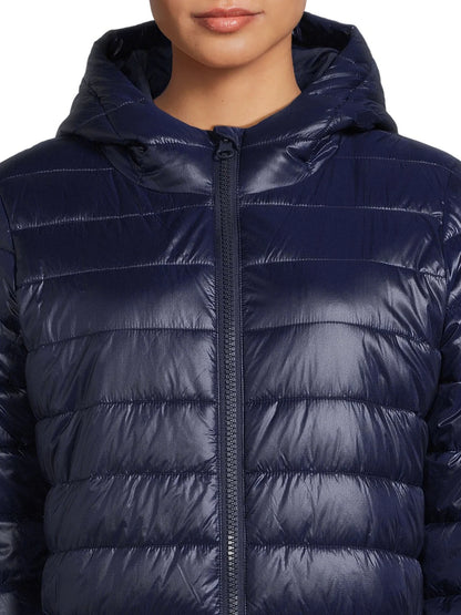 Women'S Hooded Mid Length Puffer Jacket, Sizes XS-3X
